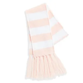 Striped Knit Scarf -- Light Pink/Pink Stripe