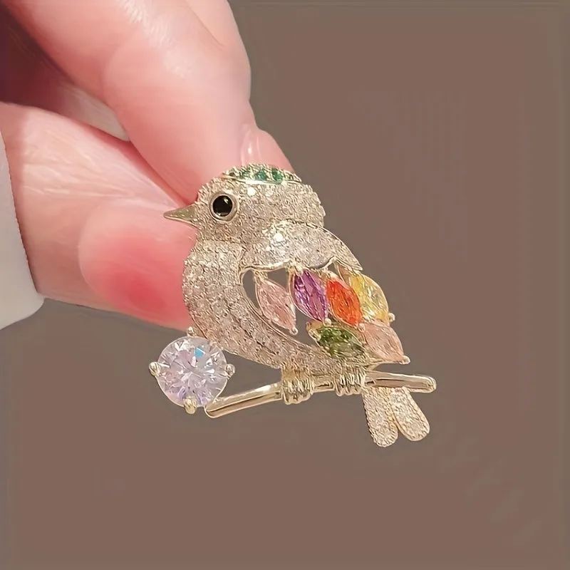 Stunning Magpie Bird Shaped Rhinestone Brooch for Womens Fashion