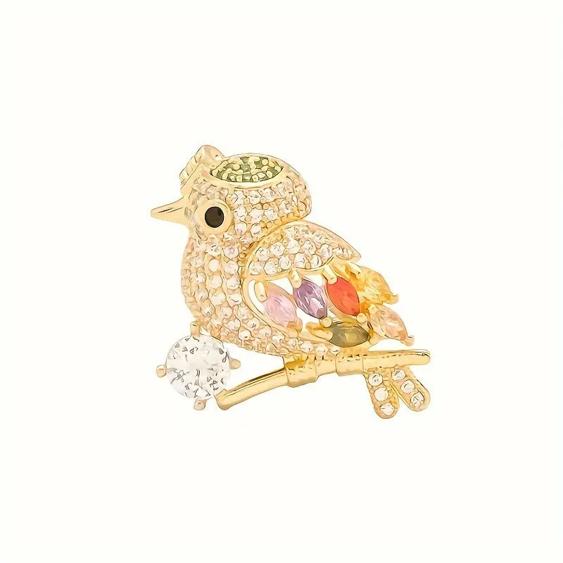 Stunning Magpie Bird Shaped Rhinestone Brooch for Womens Fashion