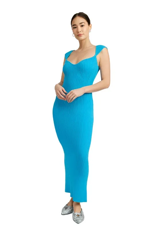 SWEETHEART BODYCON DRESS WITH SLIT