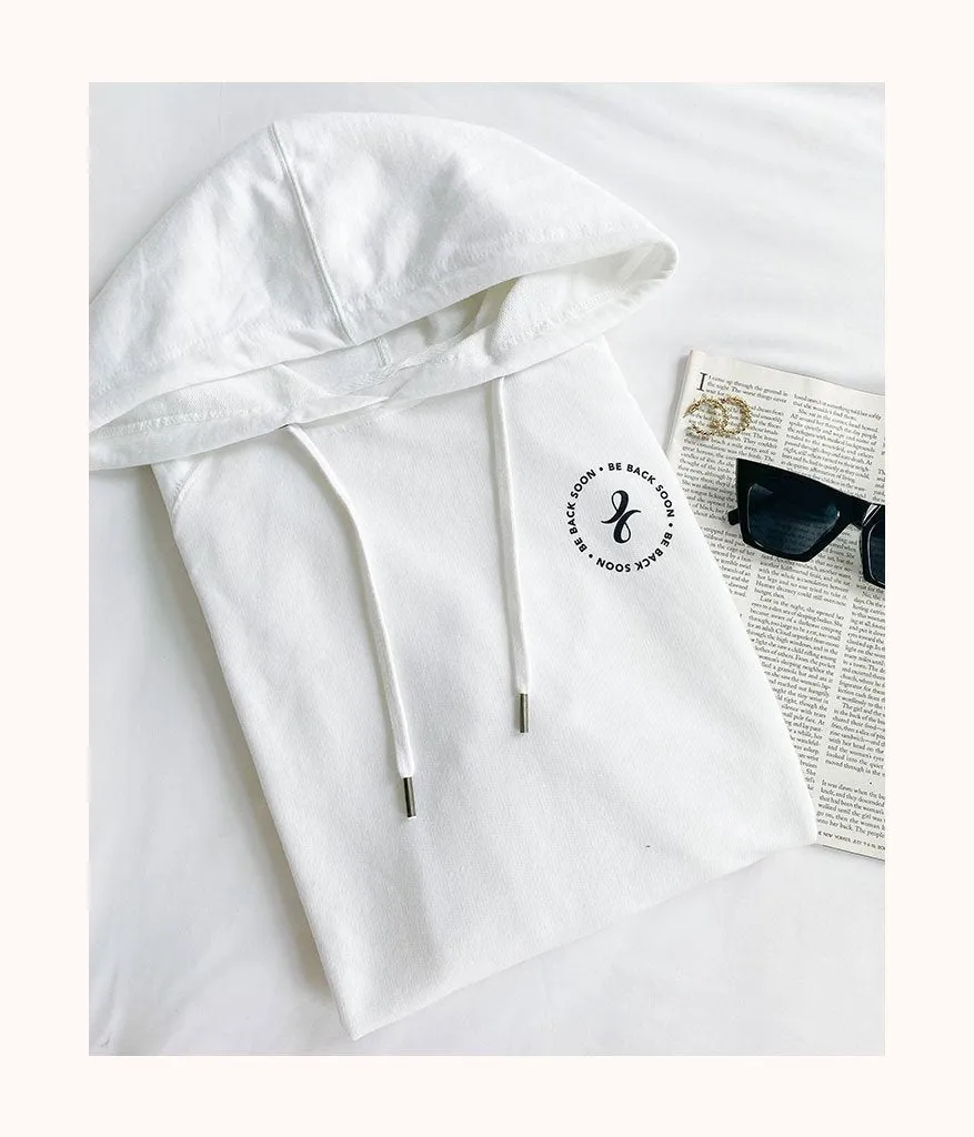 The Be Back Soon Hoodie: White