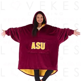 THE COMFY Original Quarter-Zip | Arizona State University Logo & Insignia | Oversized Microfiber & Sherpa Wearable Blanket with Zipper, Seen On Shark Tank, One Size Fits All