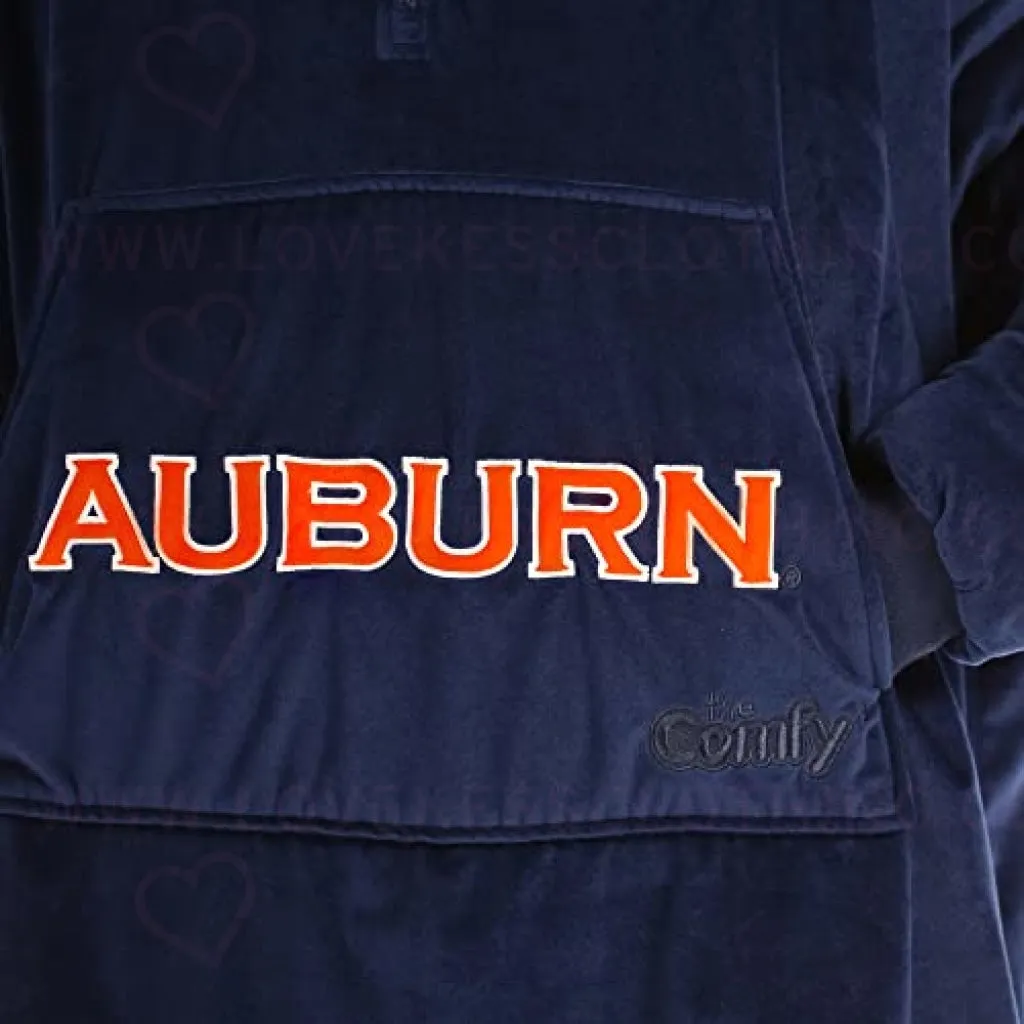 THE COMFY Original Quarter-Zip | Auburn University Logo & Insignia | Oversized Microfiber & Sherpa Wearable Blanket with Zipper, Seen On Shark Tank, One Size Fits All