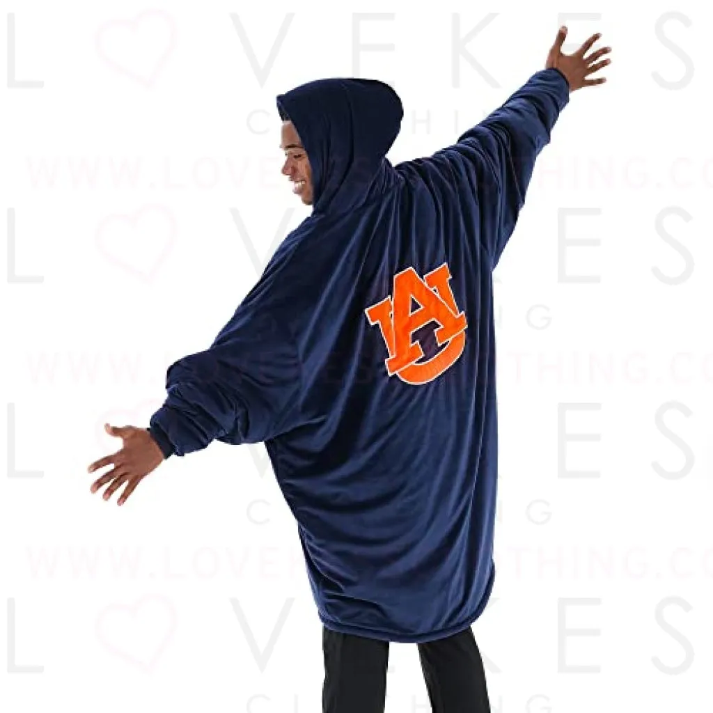 THE COMFY Original Quarter-Zip | Auburn University Logo & Insignia | Oversized Microfiber & Sherpa Wearable Blanket with Zipper, Seen On Shark Tank, One Size Fits All