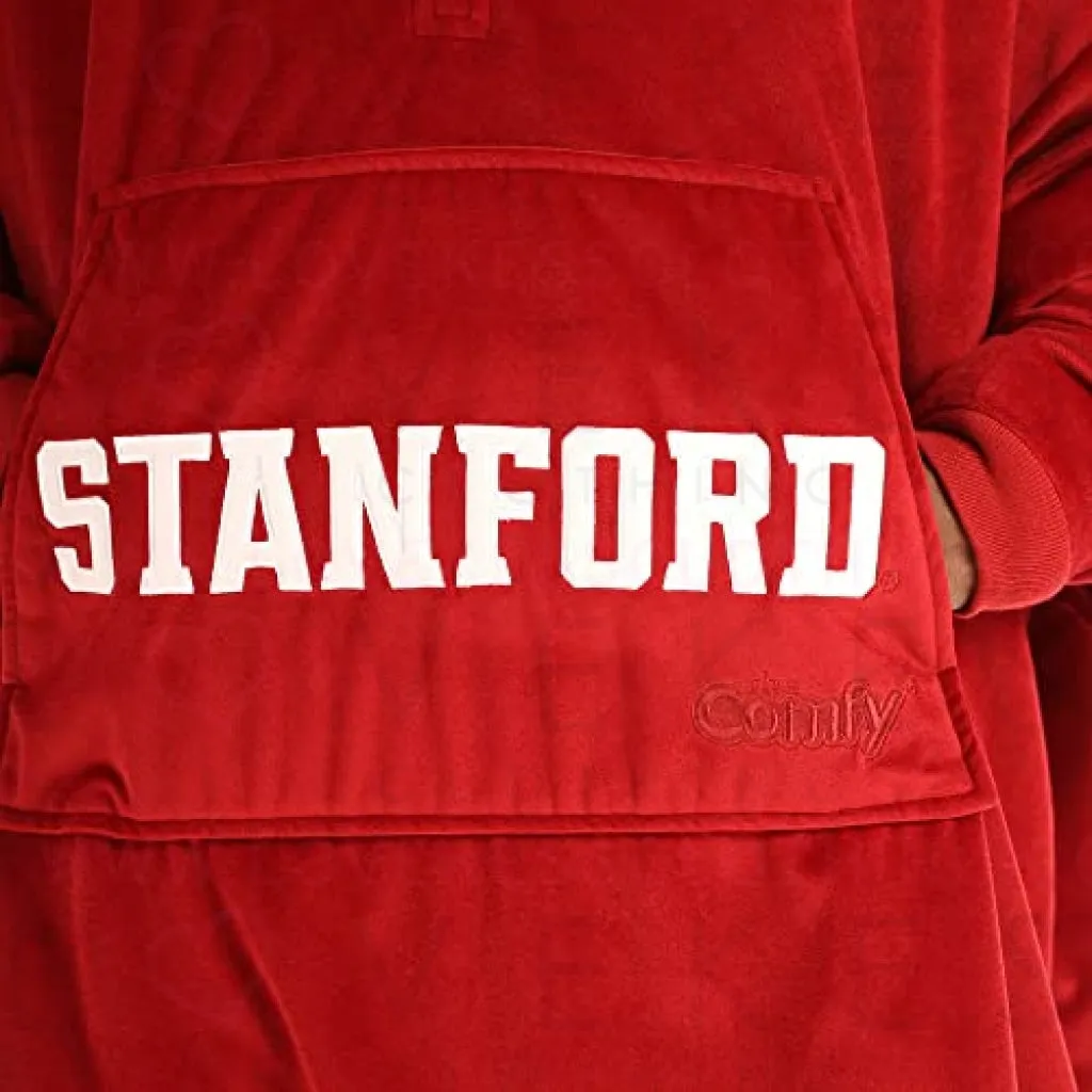 THE COMFY Original Quarter-Zip | Stanford University Logo & Insignia | Oversized Microfiber & Sherpa Wearable Blanket with Zipper, Seen On Shark Tank, One Size Fits All