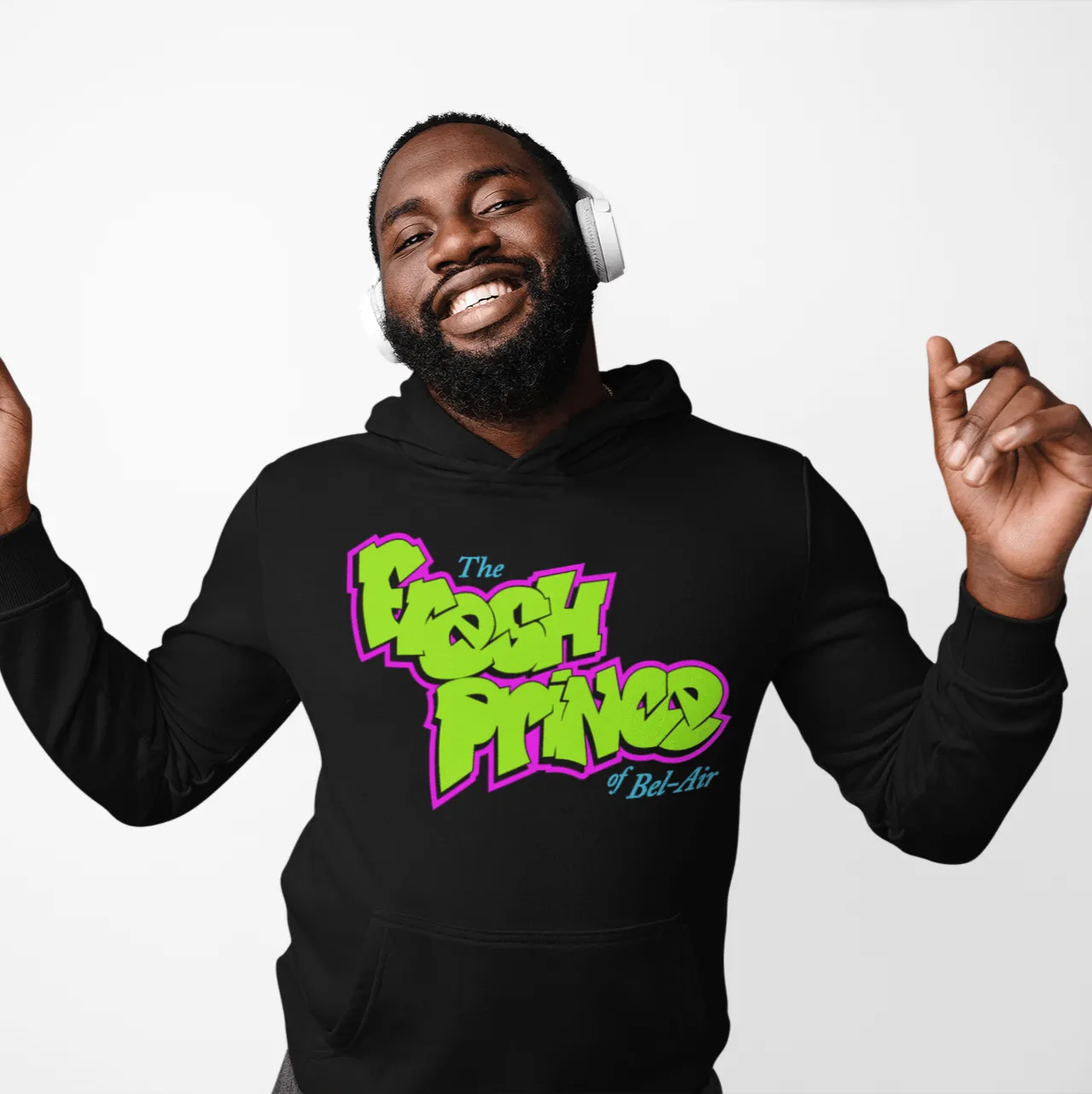 The Fresh Prince Of Bel Air Hoodie Spray Painted Logo DTG Printed Premium Pullover