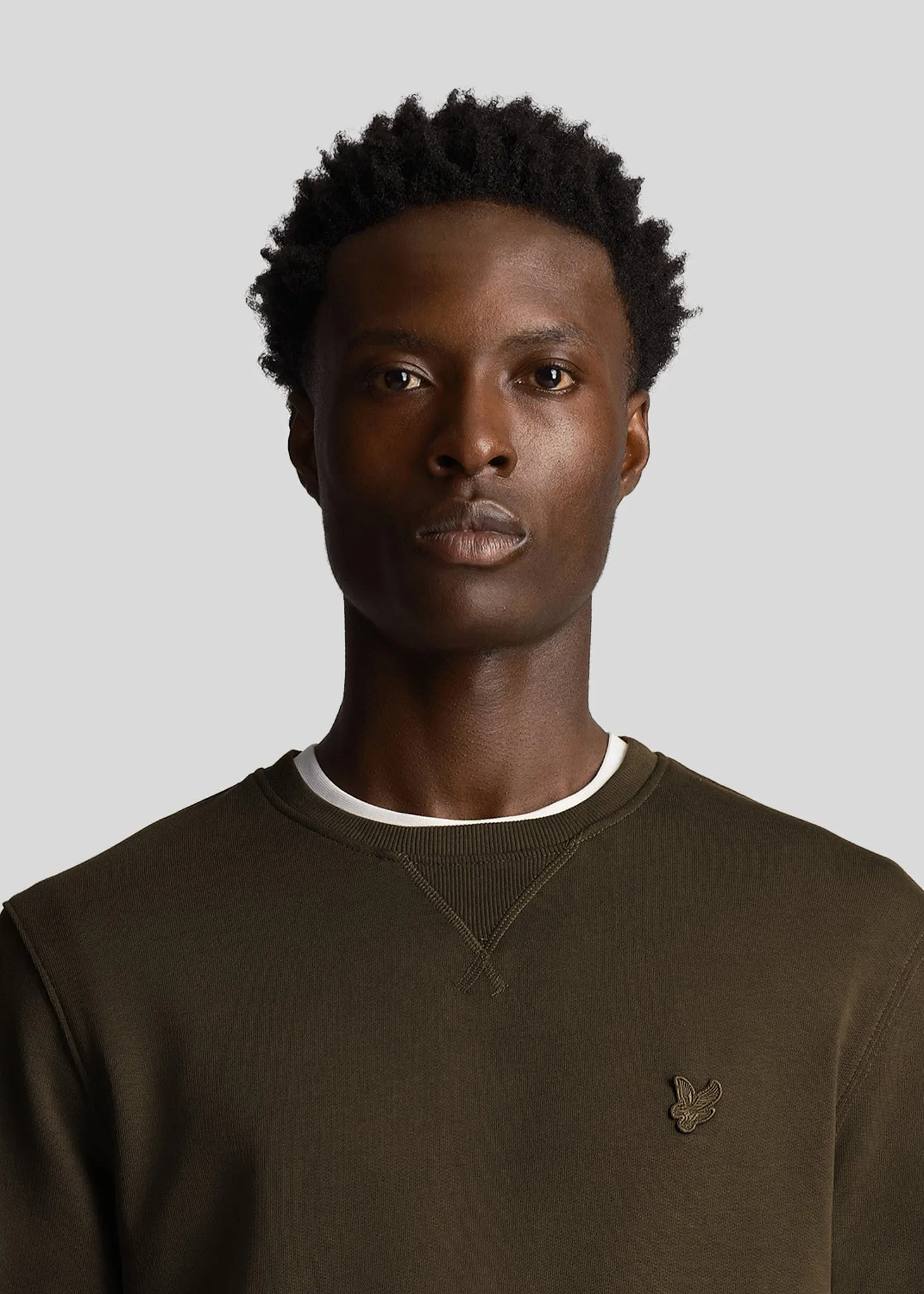 Tonal eagle crew neck sweatshirt - olive