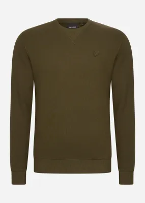 Tonal eagle crew neck sweatshirt - olive