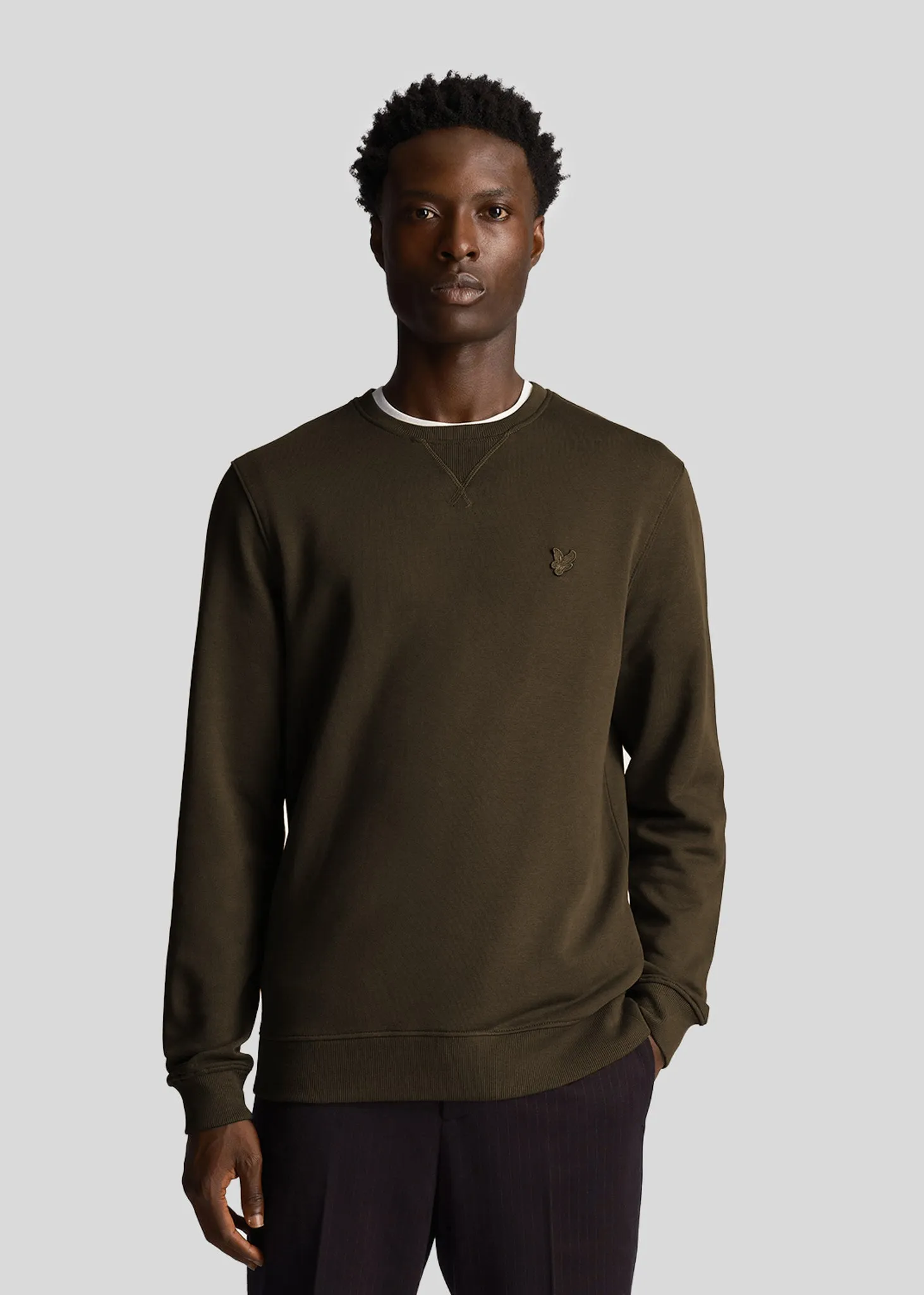 Tonal eagle crew neck sweatshirt - olive