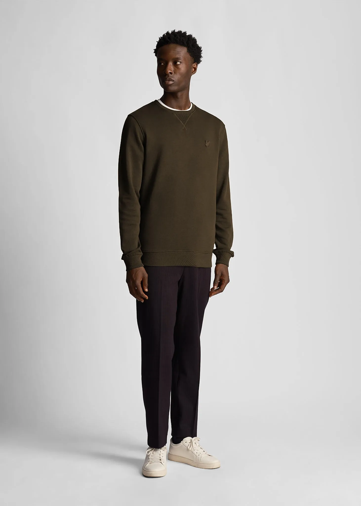 Tonal eagle crew neck sweatshirt - olive