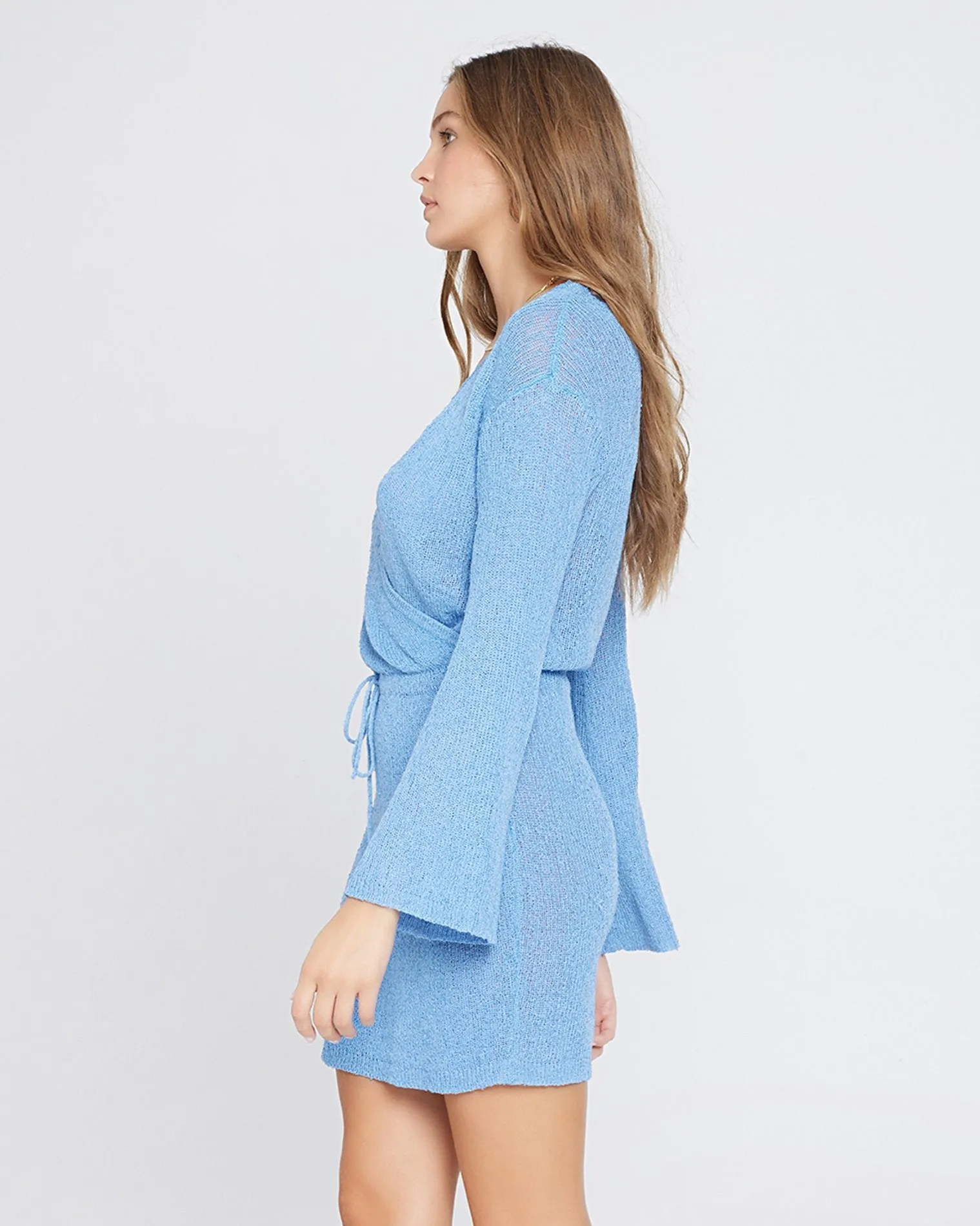 Topanga Sweater Knit Cover-Up - Cornflower