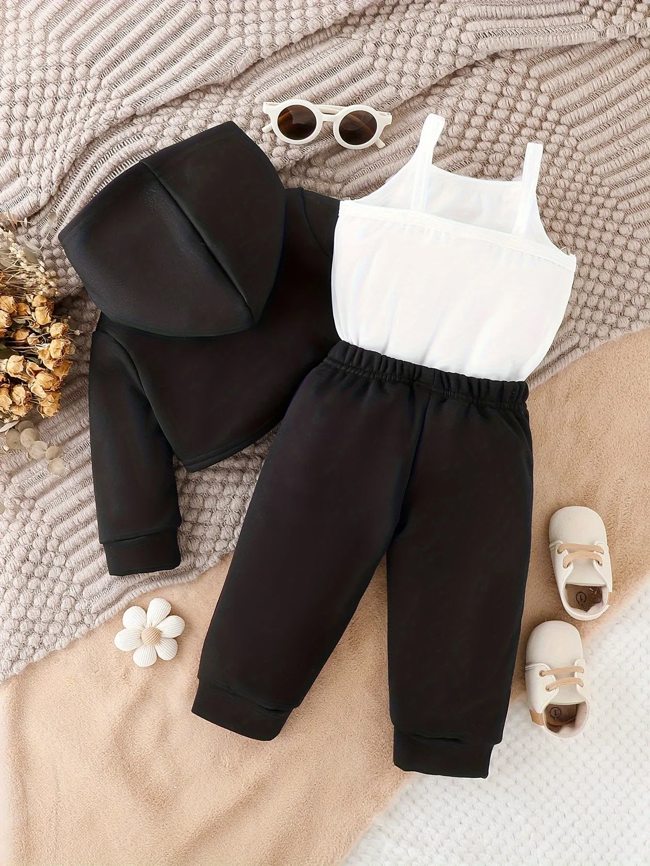 Trendy Girl Baby 3pcs Outfit Set Hoodie Top Pants