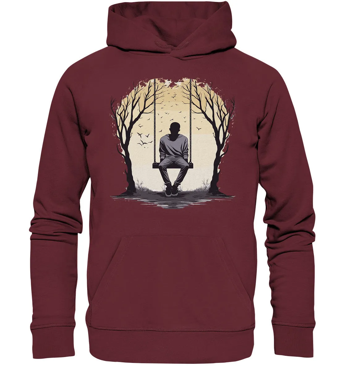 Unisex Bio-Hoodie mit Mental Health Motiv "Trübsal"