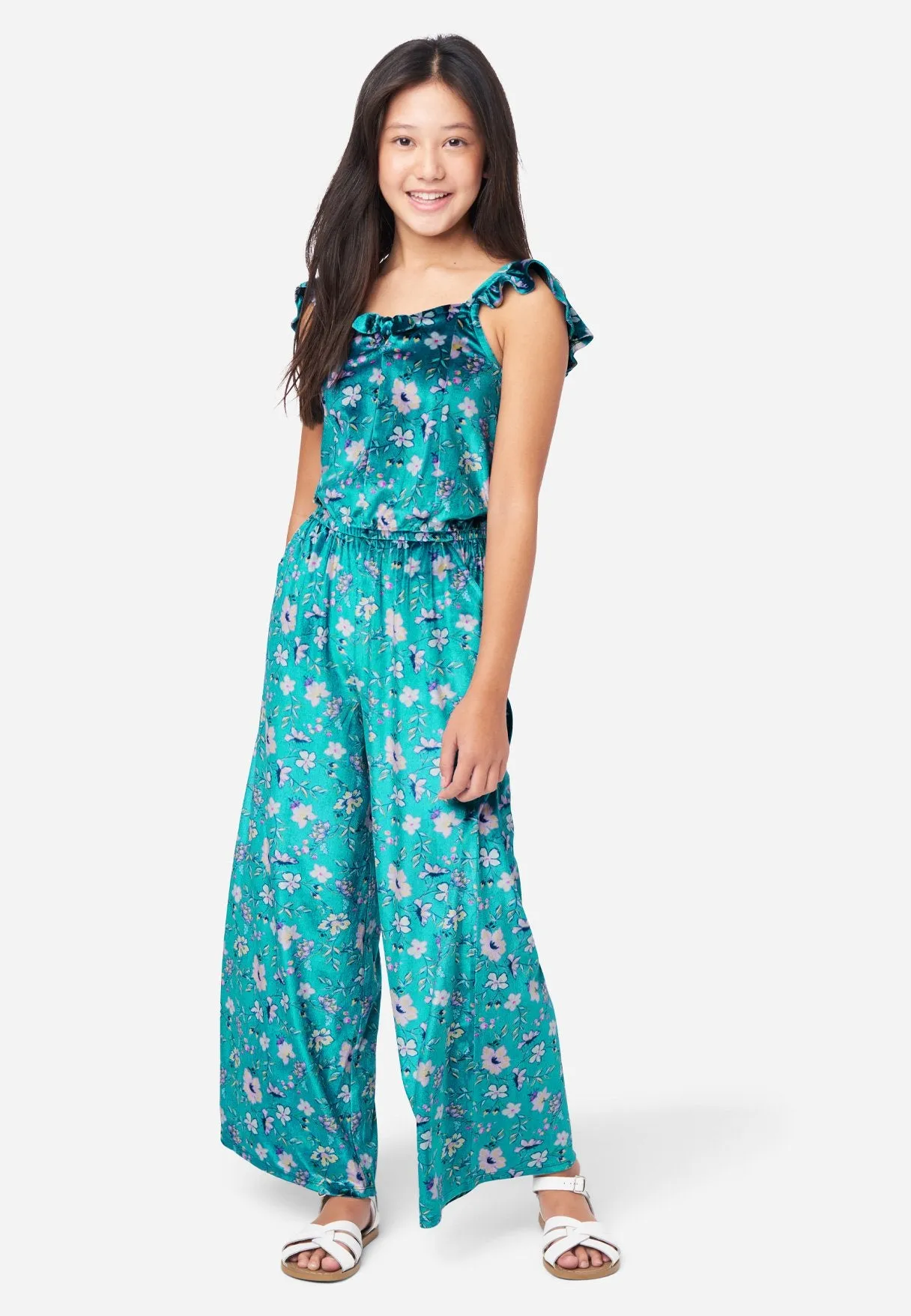 Velvet Floral Jumpsuit