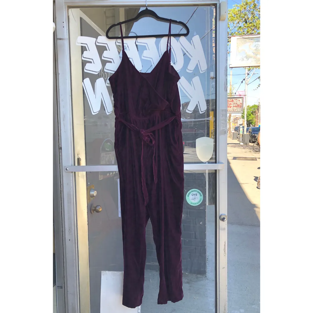 velvet oxblood jumpsuit - 2x