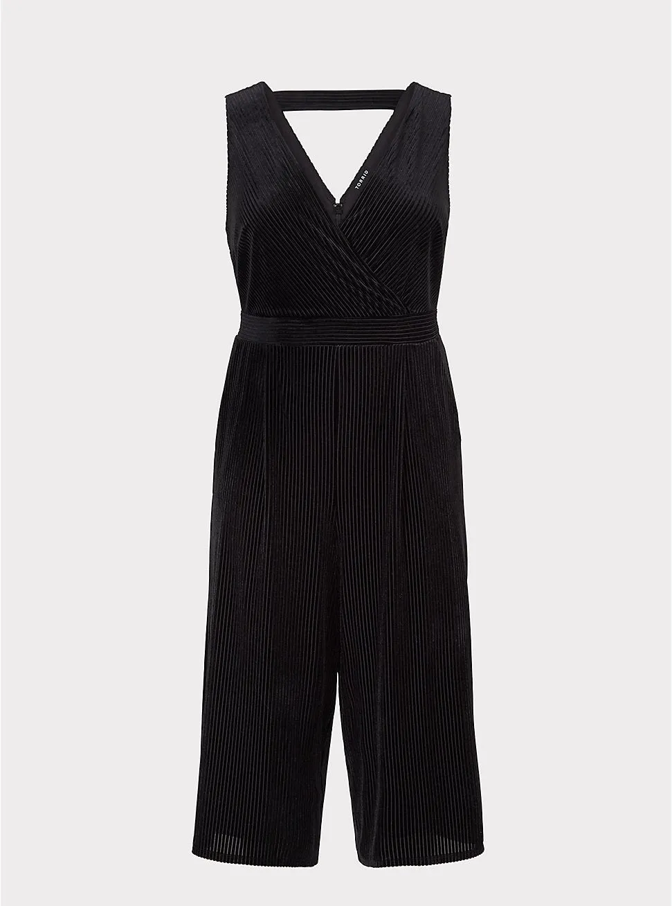 velvet pinstripe sleeveless jumpsuit - 5X/6X