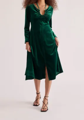 Velvet Tie-Neck Dress