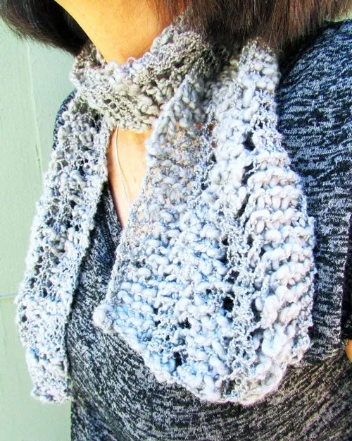 Venus Lacy Scarf or Cowl, Beginners Knitting Pattern