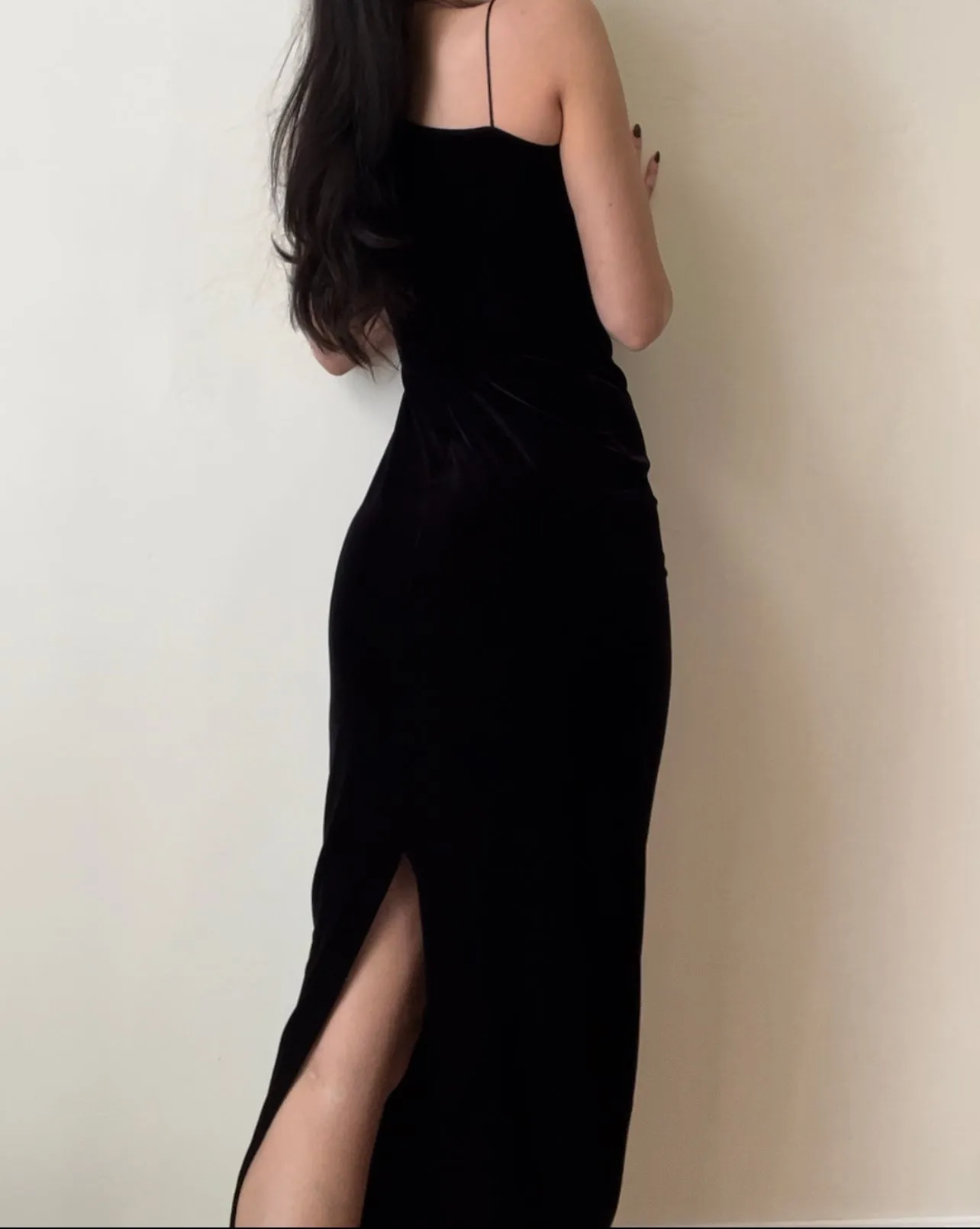 Vintage Black Velvet Maxi