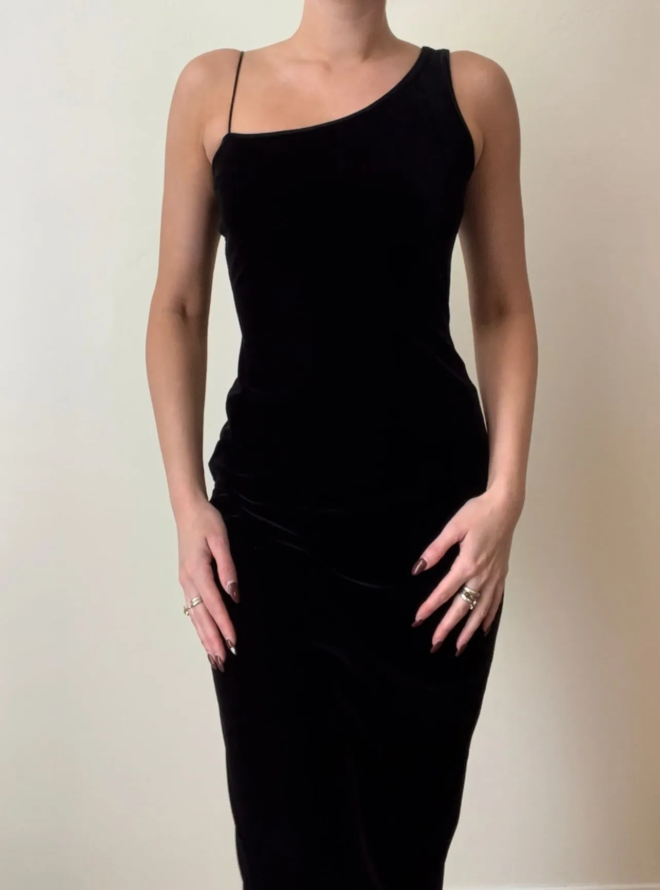 Vintage Black Velvet Maxi