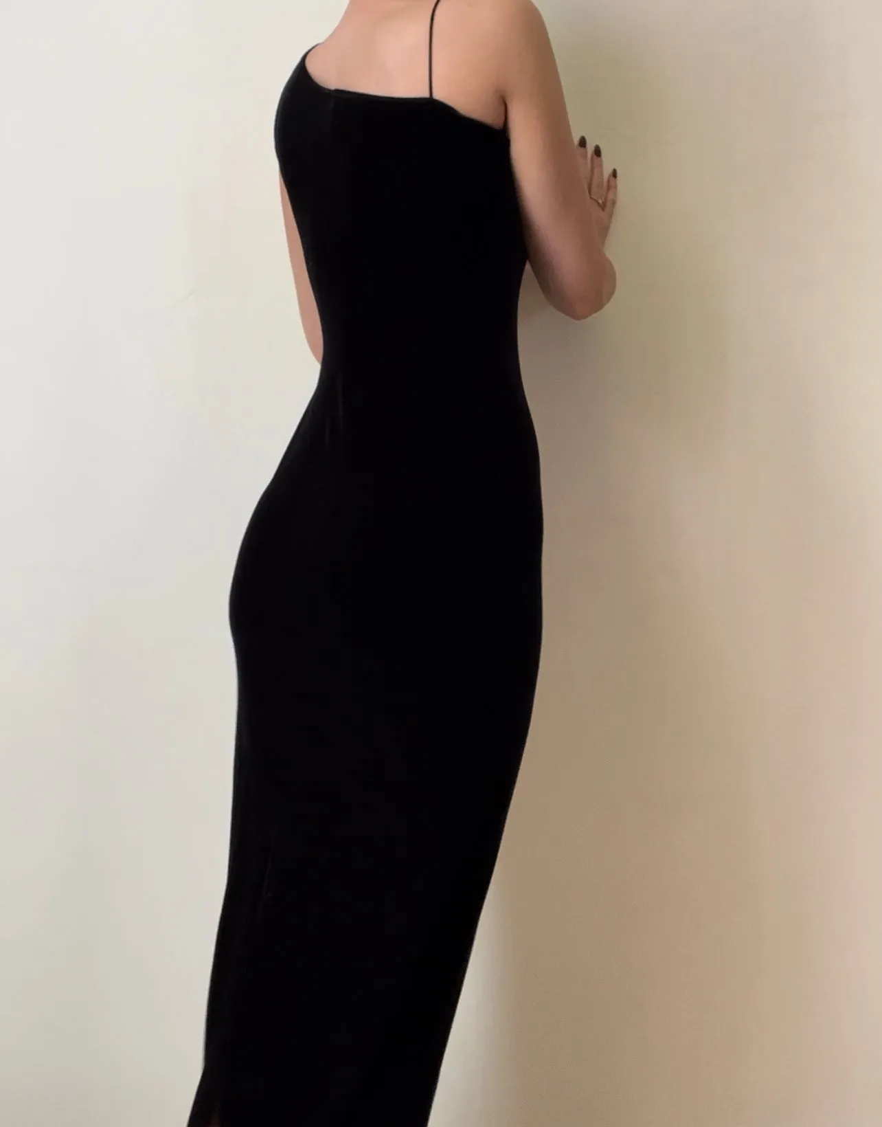 Vintage Black Velvet Maxi