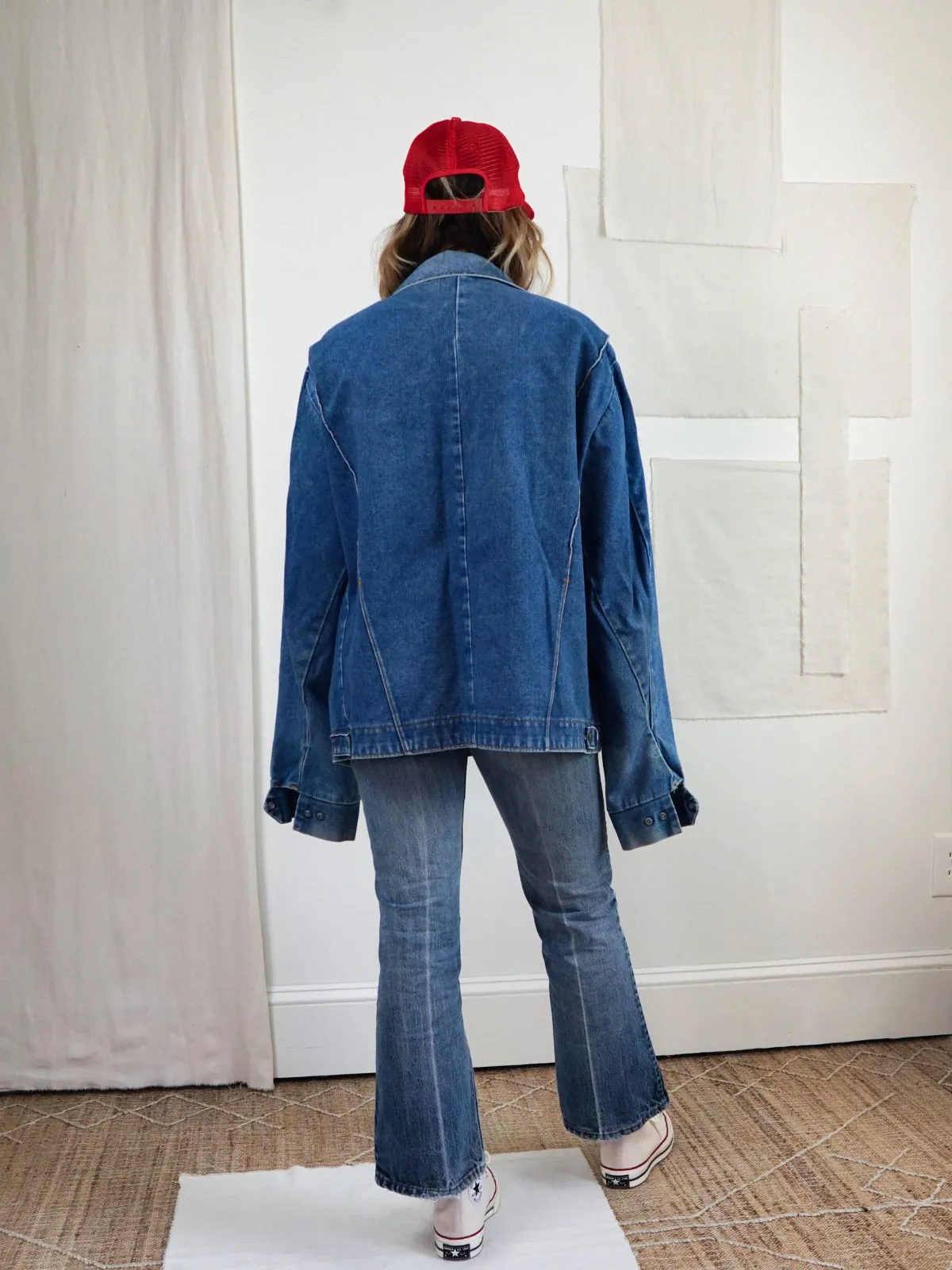 Vintage Boxy Denim Snap Button Jacket