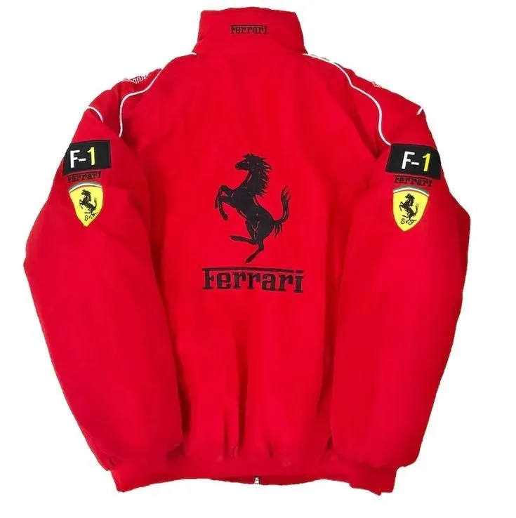 Vintage Red Ferrari F1 Racer Jacket Unisex Iconic Jacket For racer - Limited Edition