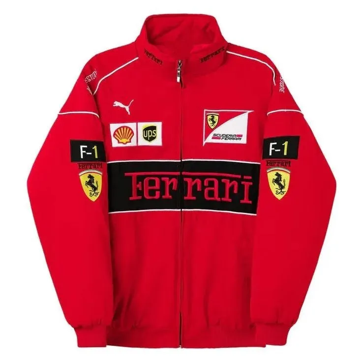 Vintage Red Ferrari F1 Racer Jacket Unisex Iconic Jacket For racer - Limited Edition