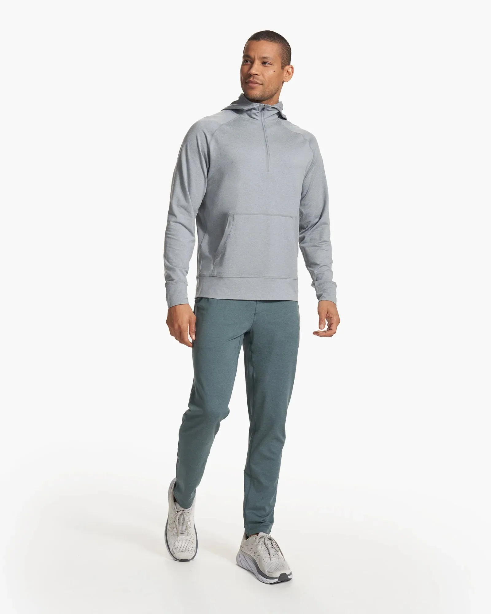 Vuori Steel Grey Heather 1/2 Zip Ponto Performance Hoodie