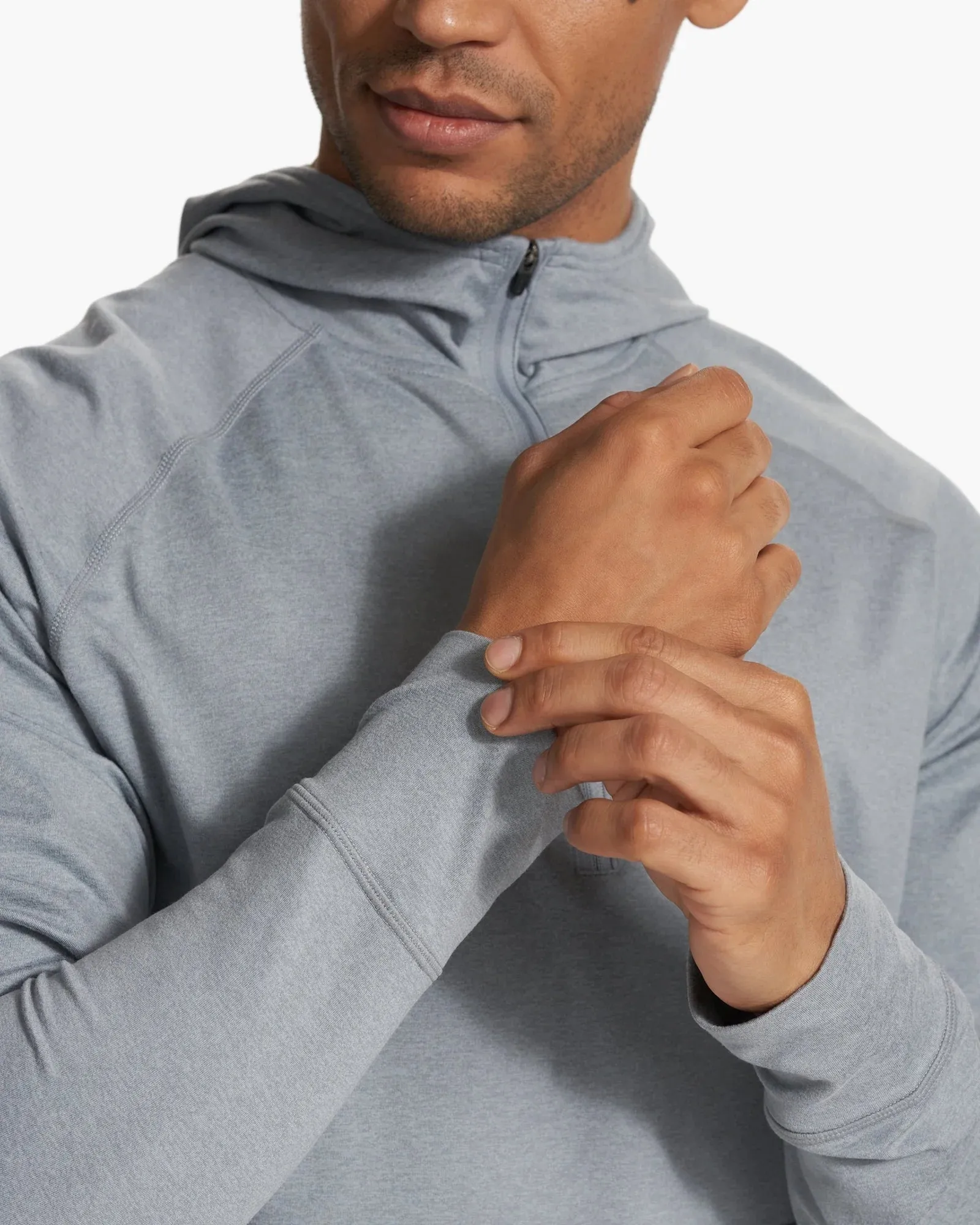 Vuori Steel Grey Heather 1/2 Zip Ponto Performance Hoodie