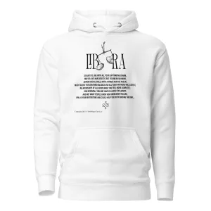 White Libra Unisex Zodiac Poetry Hoodie