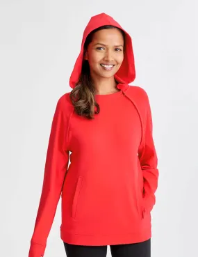 Womens Chest Port Access Hoodie by Oscar de la Renta - Red