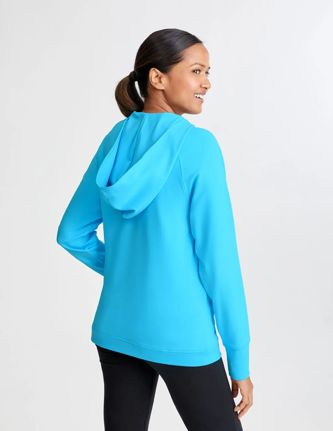 Womens Chest Port Access Hoodie by Oscar de la Renta - Turquoise