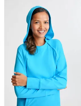 Womens Chest Port Access Hoodie by Oscar de la Renta - Turquoise