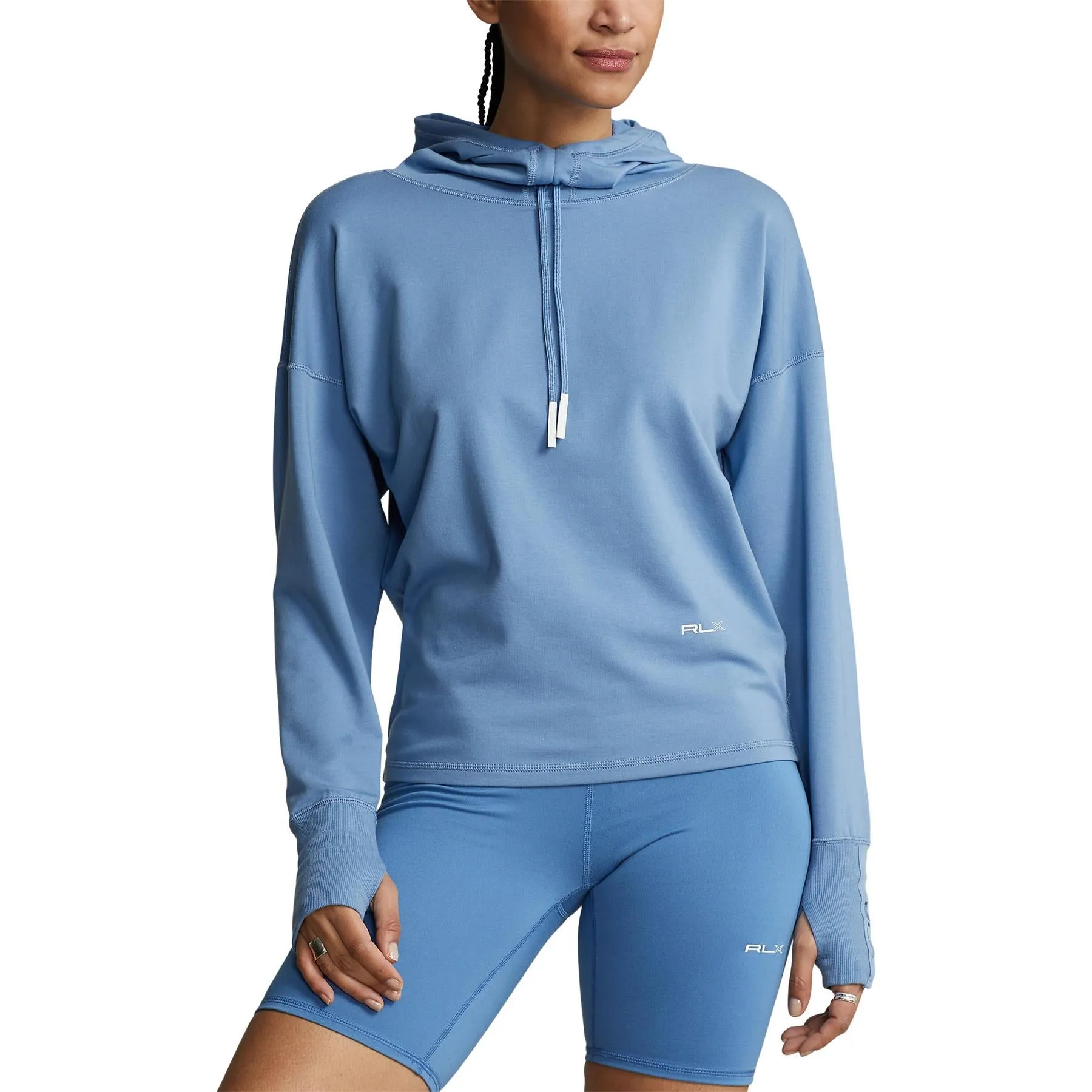 Womens Snood Fleece Hoodie Hatteras Blue - SS23